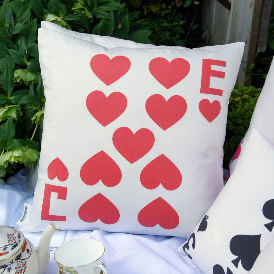 playing card cushion cover by bean ink