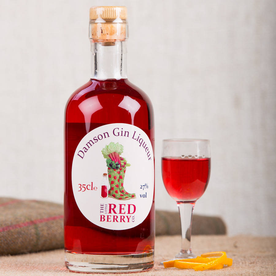 damson gin liqueur by the little red berry co