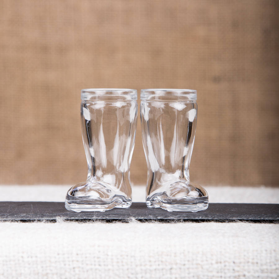 ten wellington boot shot glasses by the little red berry co
