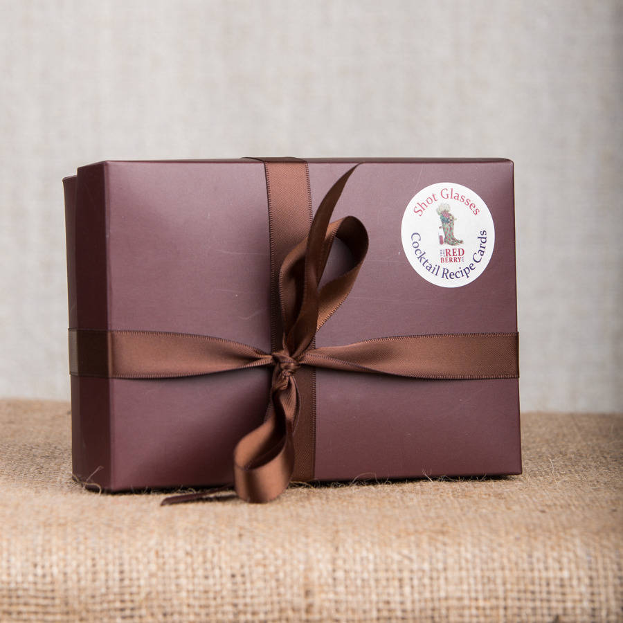 wellington boot shot glass gift box by the little red berry co