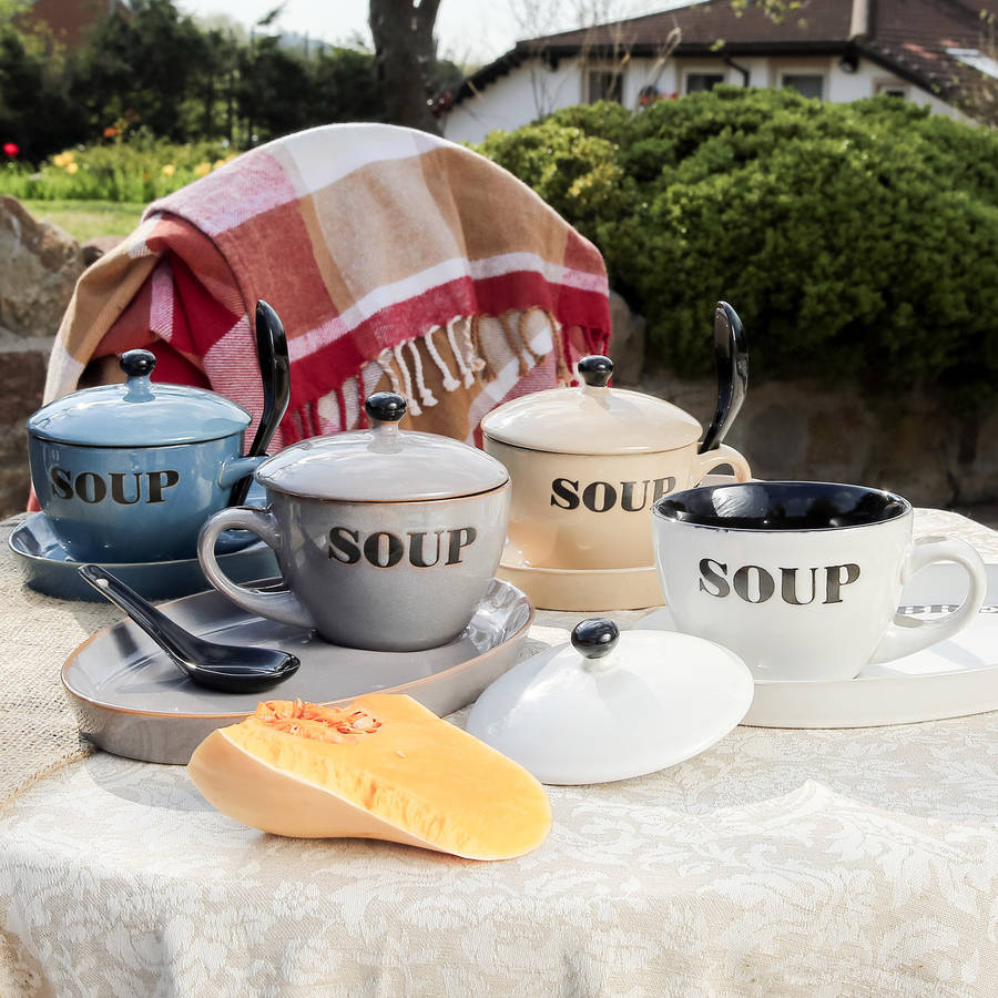 traditional soup bowl and spoon set by dibor