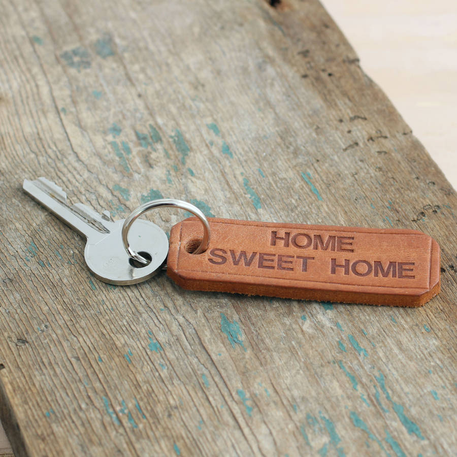 personalised embossed leather keyring by posh totty designs creates