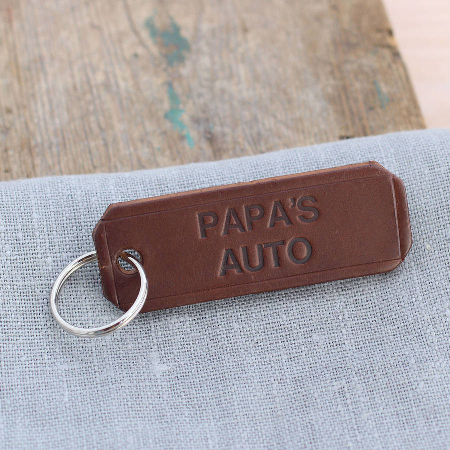 personalised embossed leather keyring by posh totty designs creates