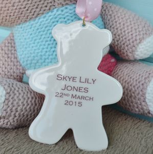 personalised baby girl teddy