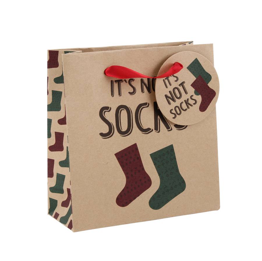 it's not socks! christmas gift bag by the christmas home