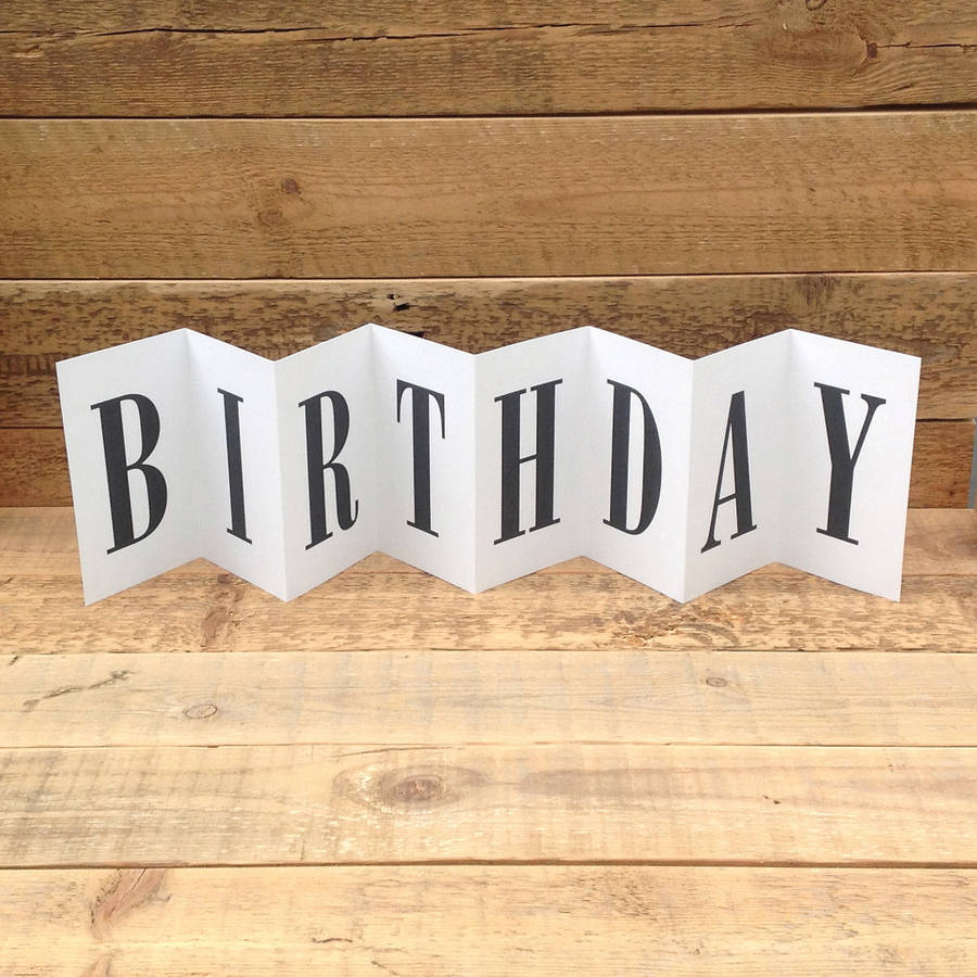 personalised birthday card; concertina card by coulson macleod