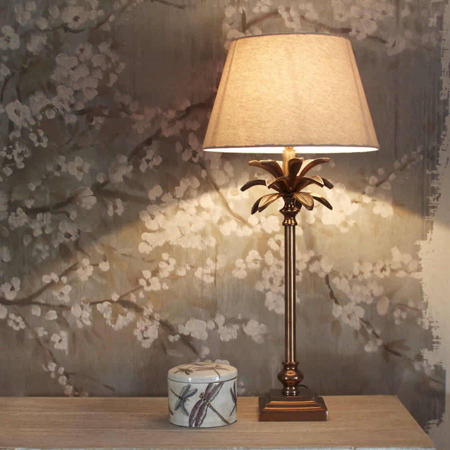 Copper Coloured Palm Tree Table Lamp Base By Cowshed