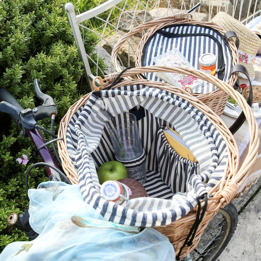 four person bicycle duo picnic basket set by dibor