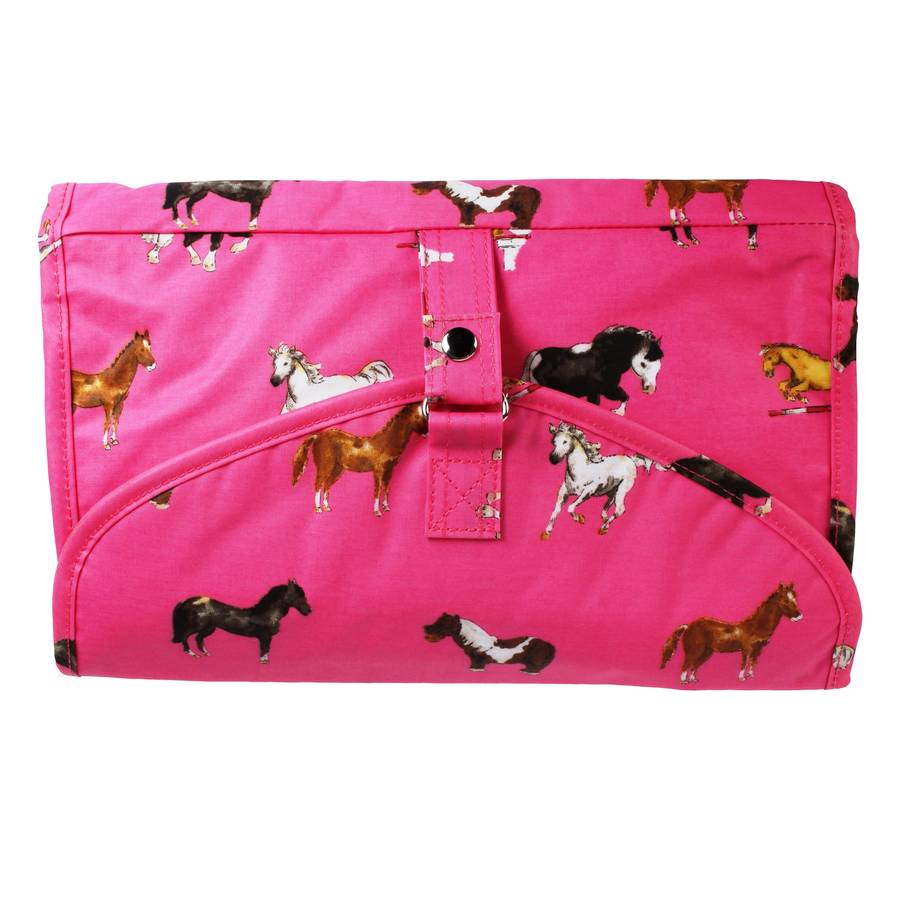 horse folding wash bag by milly green