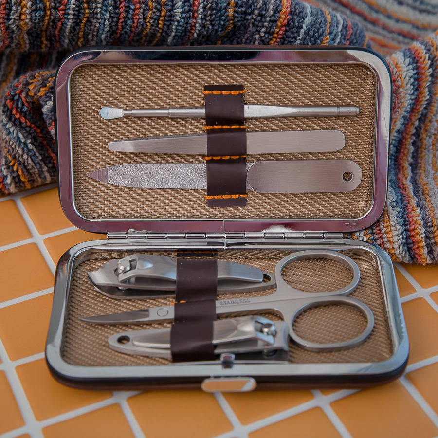personalised gentleman's mini manicure set by ginger rose