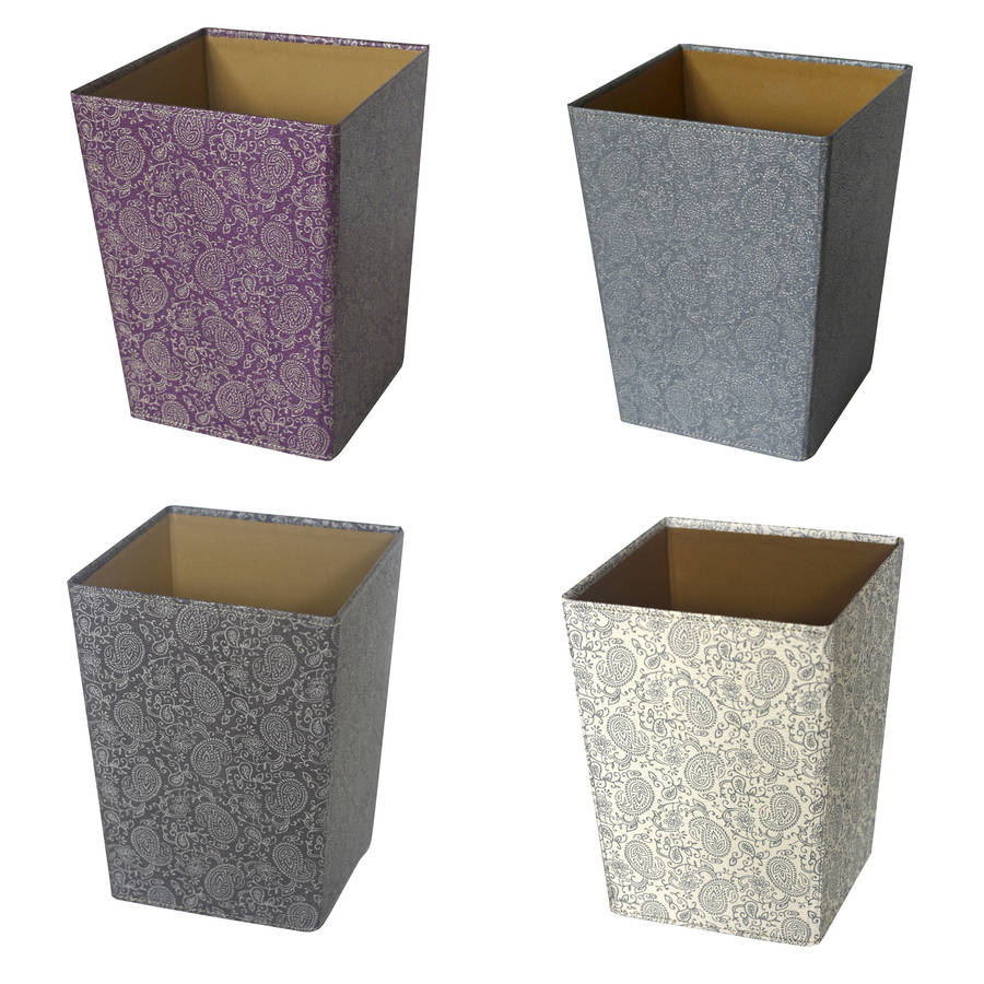 recycled paisley waste paper bin by heart & parcel