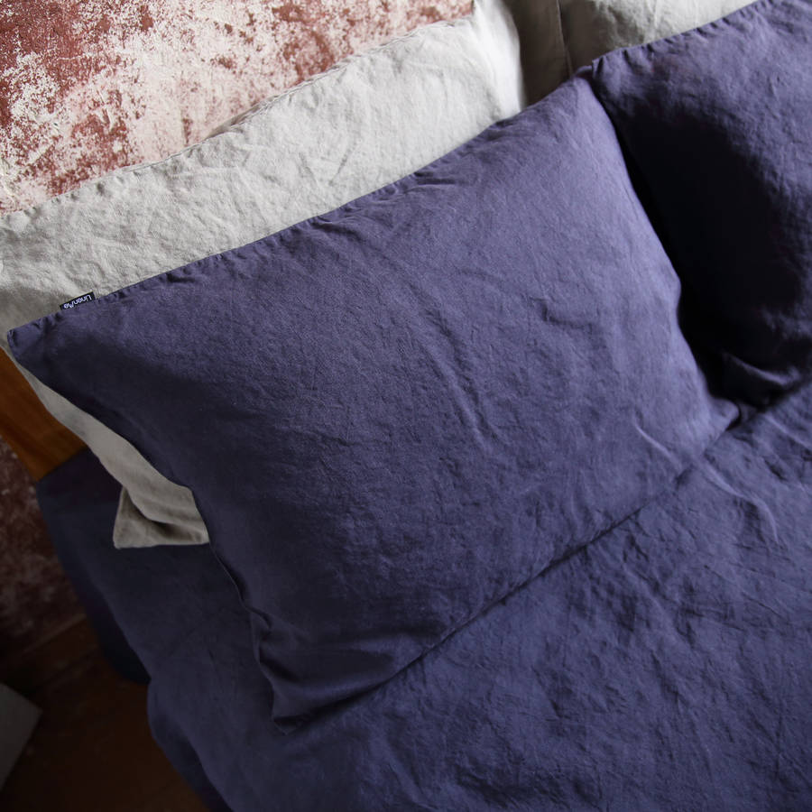 stone washed bed linen pillow case prewashed by linenme