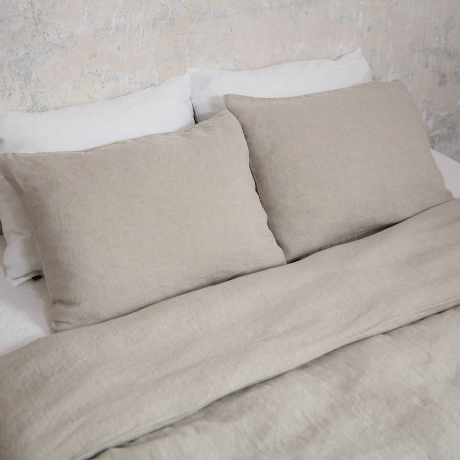 stone washed bed linen pillow case prewashed by linenme