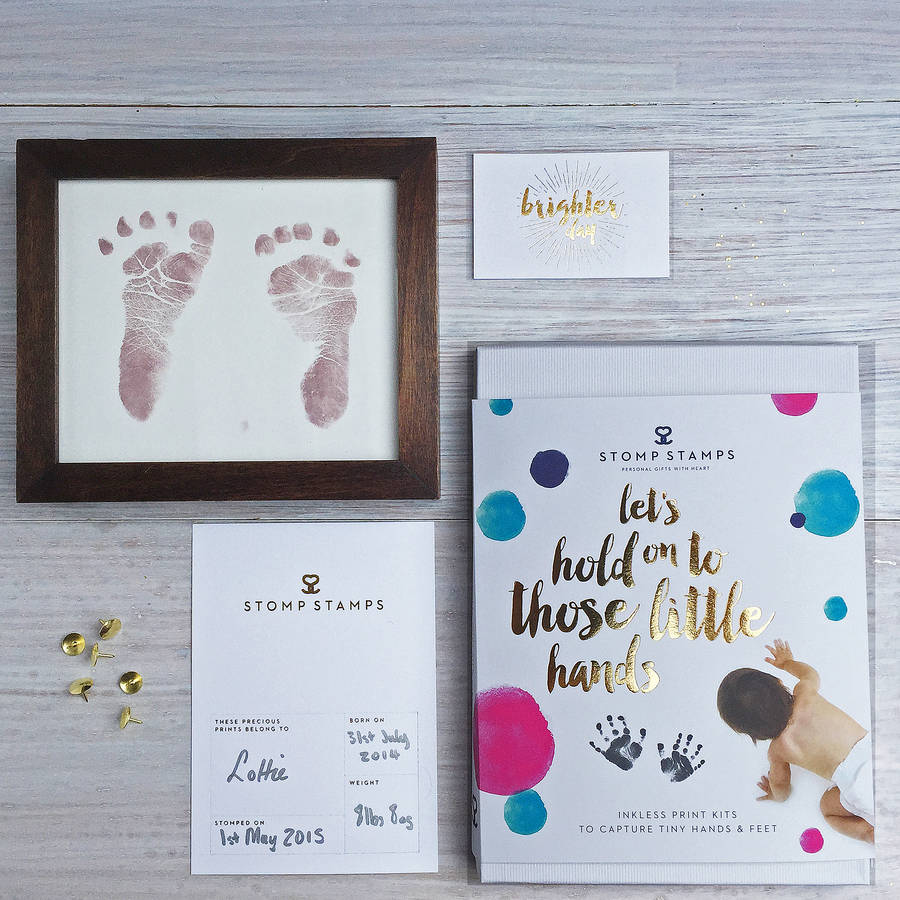 new baby inkless handprint footprint kit by stomp stamps