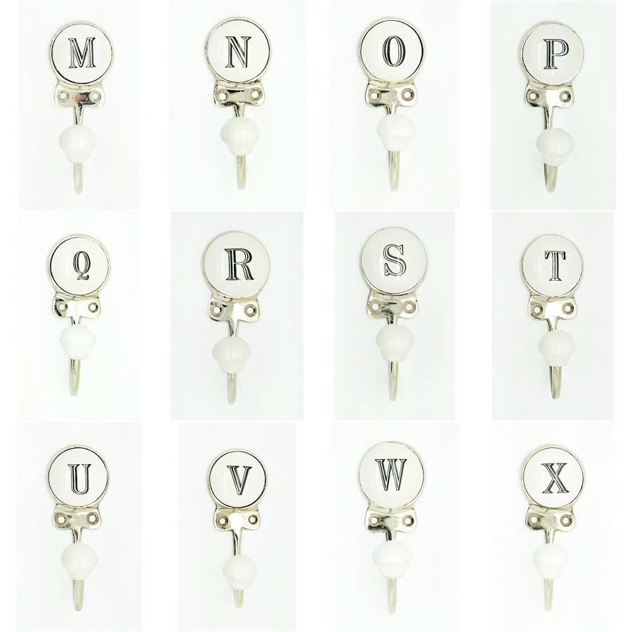 ceramic alphabet or number letter wall coat rack hook by g decor