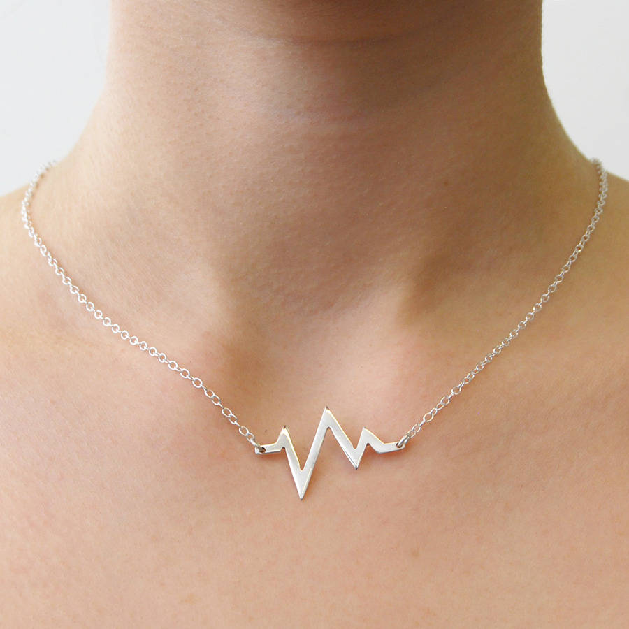 sterling silver heart beat necklace by otis jaxon silver jewellery