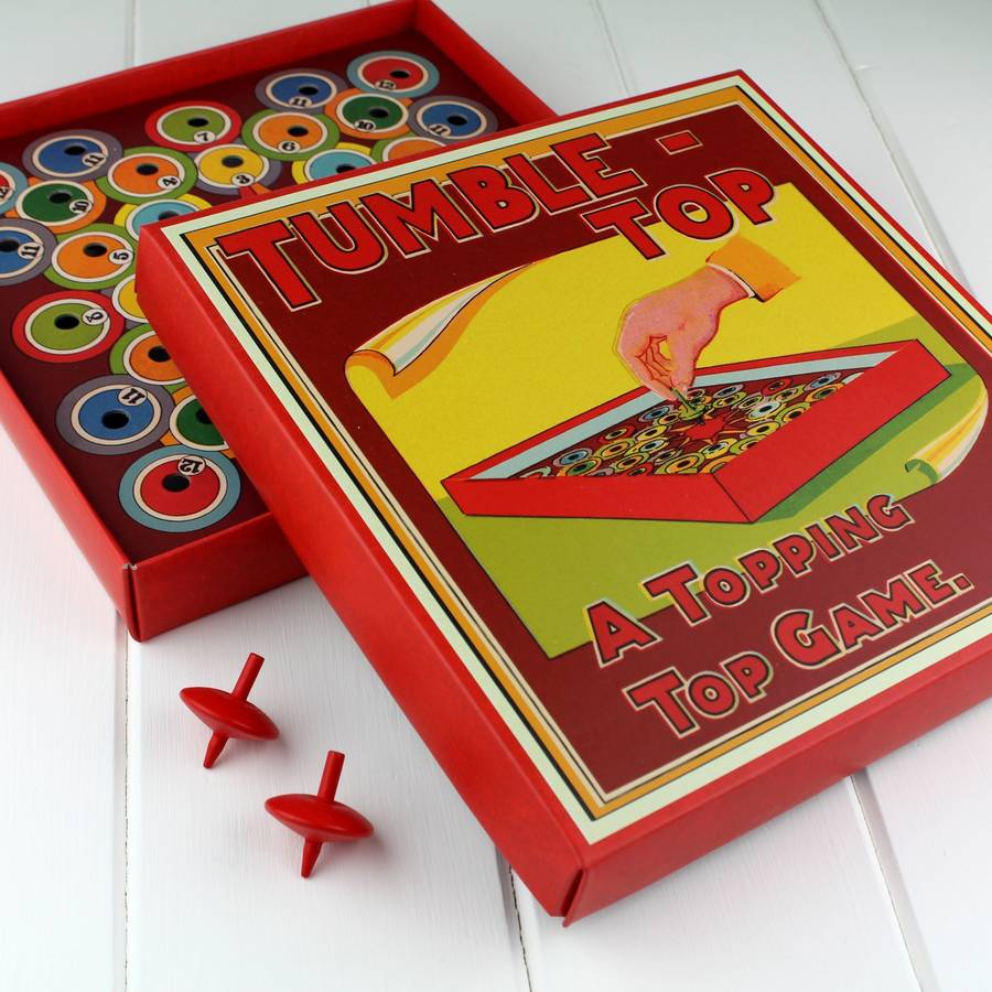tumble top vintage spinning top game by nest