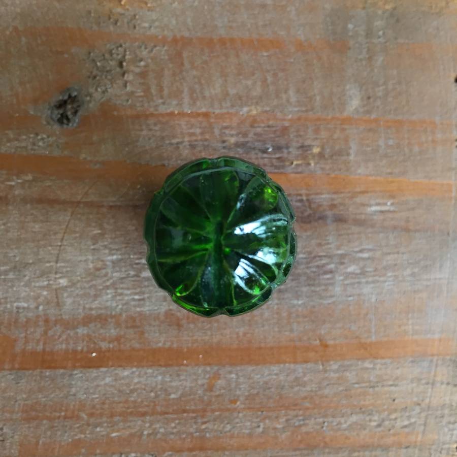 small green glass drawer knob by french grey interiors