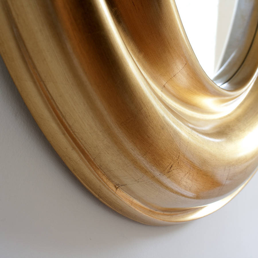 gold round wavy contemporary mirror by decorative mirrors online