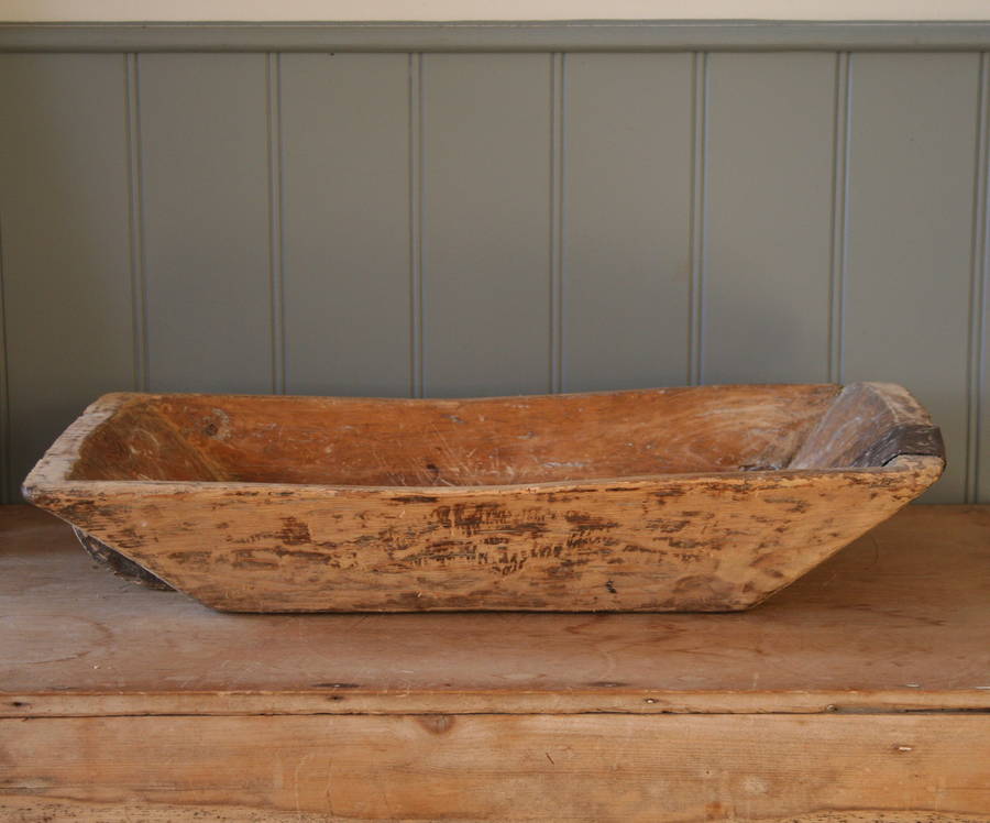 antique vintage french wooden dough bin / trough by homestead store