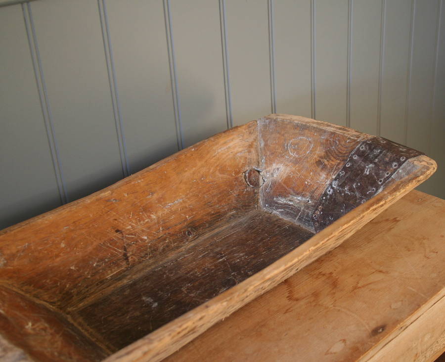 antique vintage french wooden dough bin / trough by homestead store