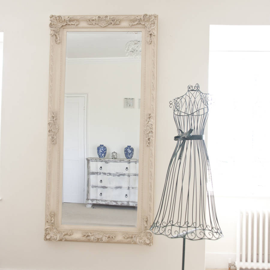adrianne ivory leaner mirror by decorative mirrors online