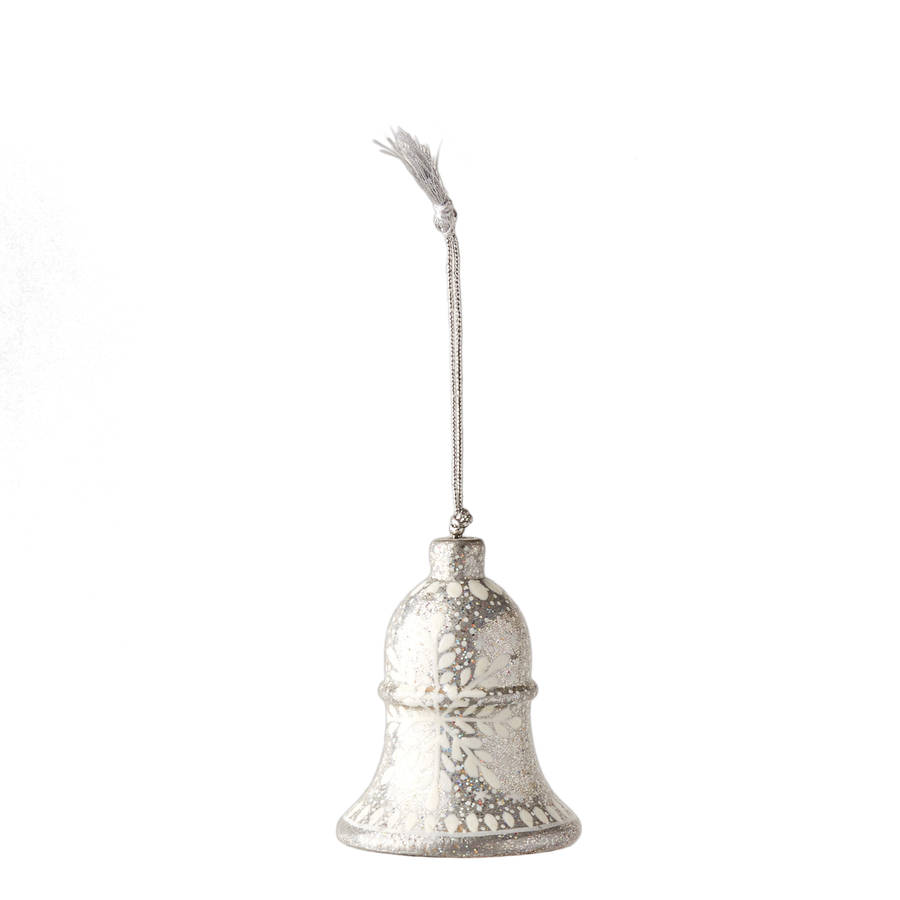 handmade silver bell bauble by the christmas home | notonthehighstreet.com