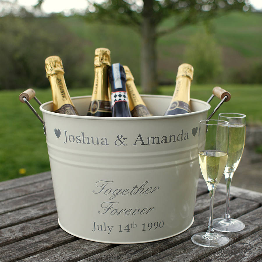 personalised wedding wine cooler by jonny's sister