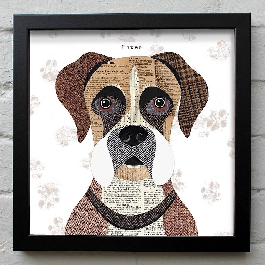 boxer dog print by simon hart