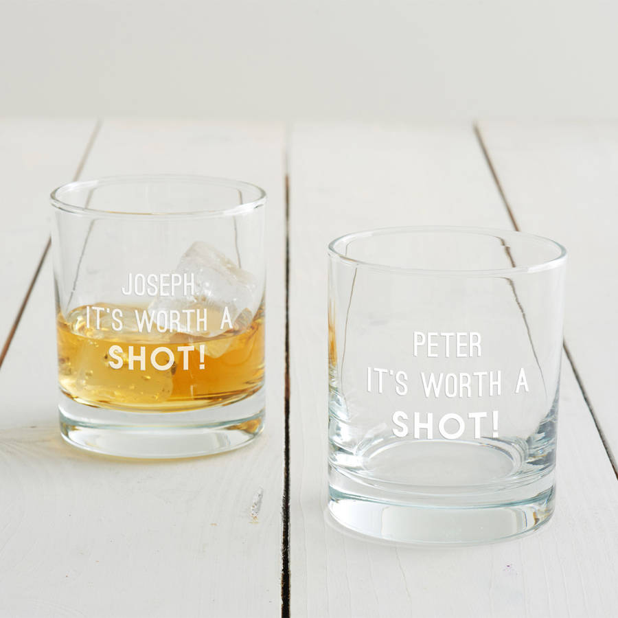 personalised 'worth a shot' glass by becky broome