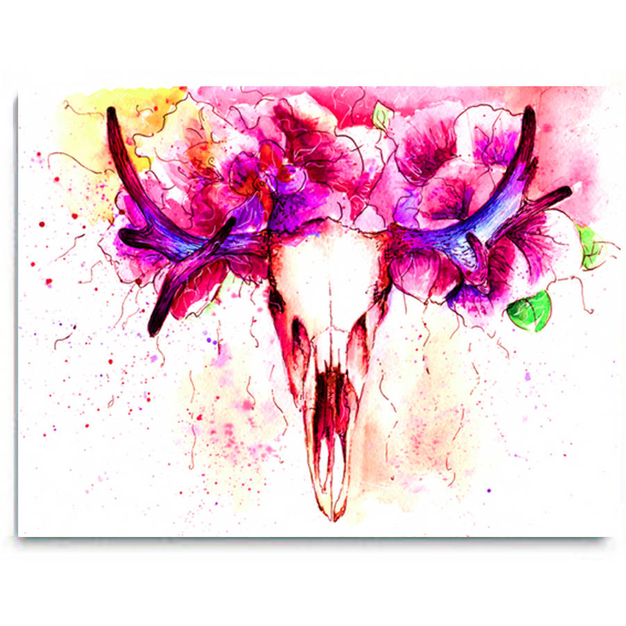 flowering stag, canvas art by siesta studio