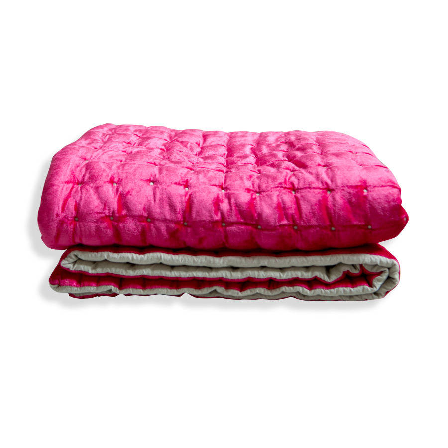 soft pink velvet quilt by i know stella