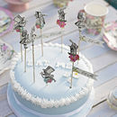 alice in wonderland cake toppers by postbox party | notonthehighstreet.com