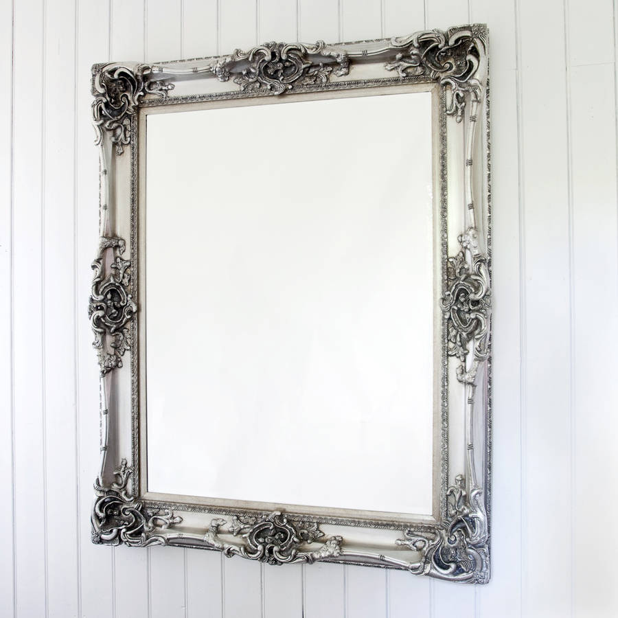 elaborate silver mirror by decorative mirrors online