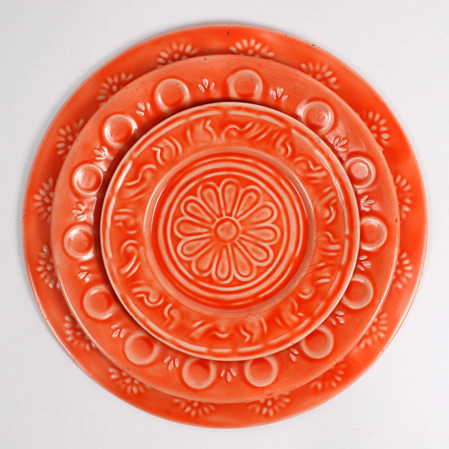 embossed enamel plate by bohemia