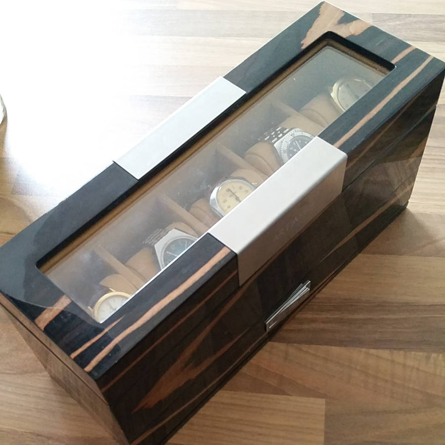gents wooden watch and cufflink storage box by davidlouis design