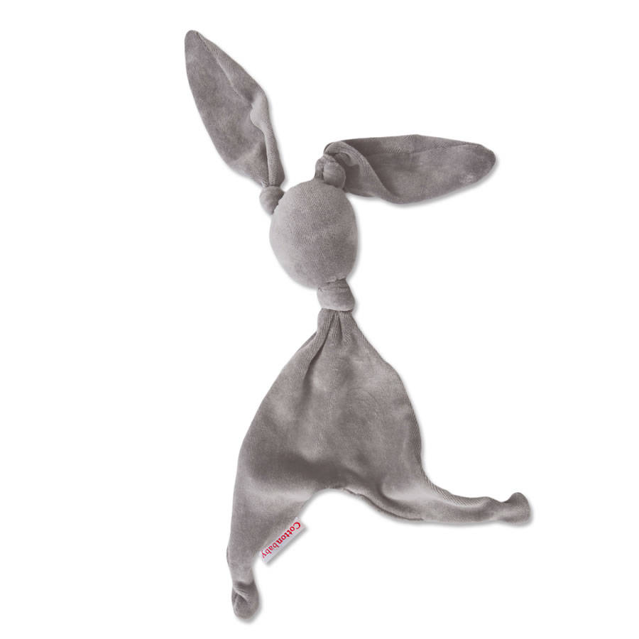 cotton velour bunny comforter grey by little baby company