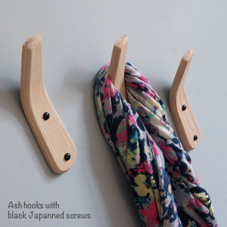 curved wooden coat hook by layertree