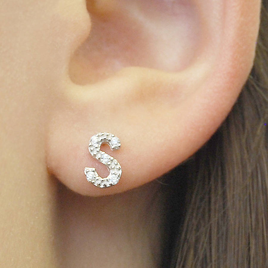 Personalised Jewellery Silver Letter Earrings By Otis Jaxon Silver ...