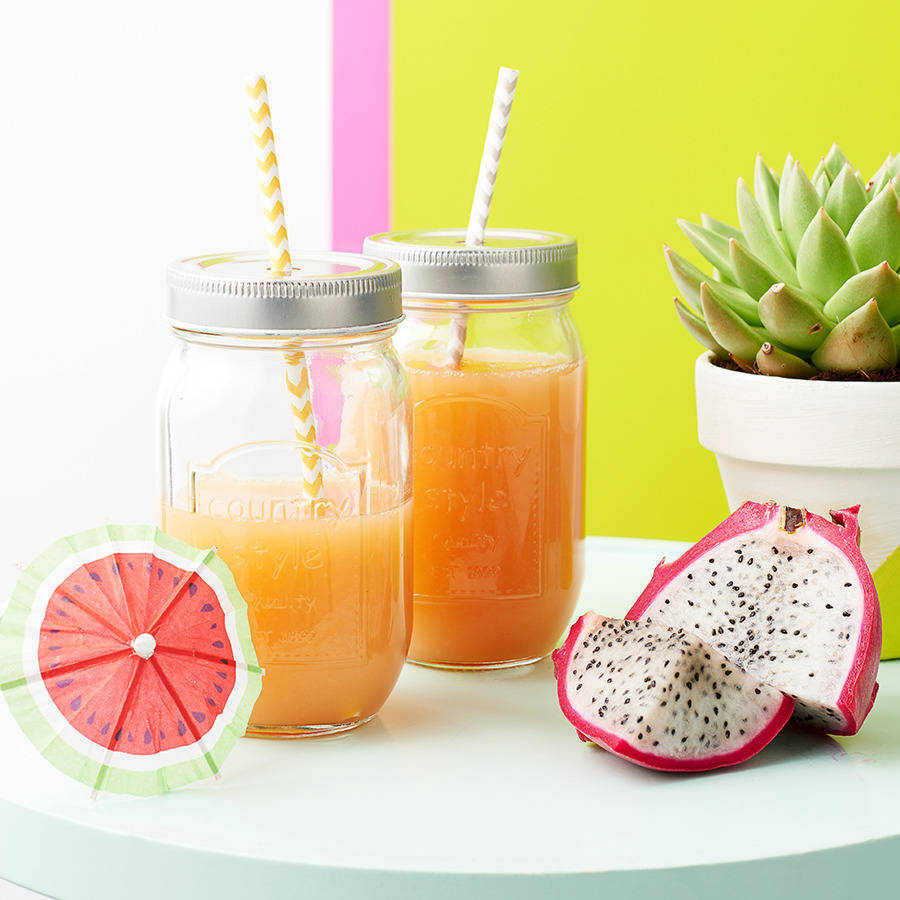 set of four jam jar glasses with wire rack by all things brighton