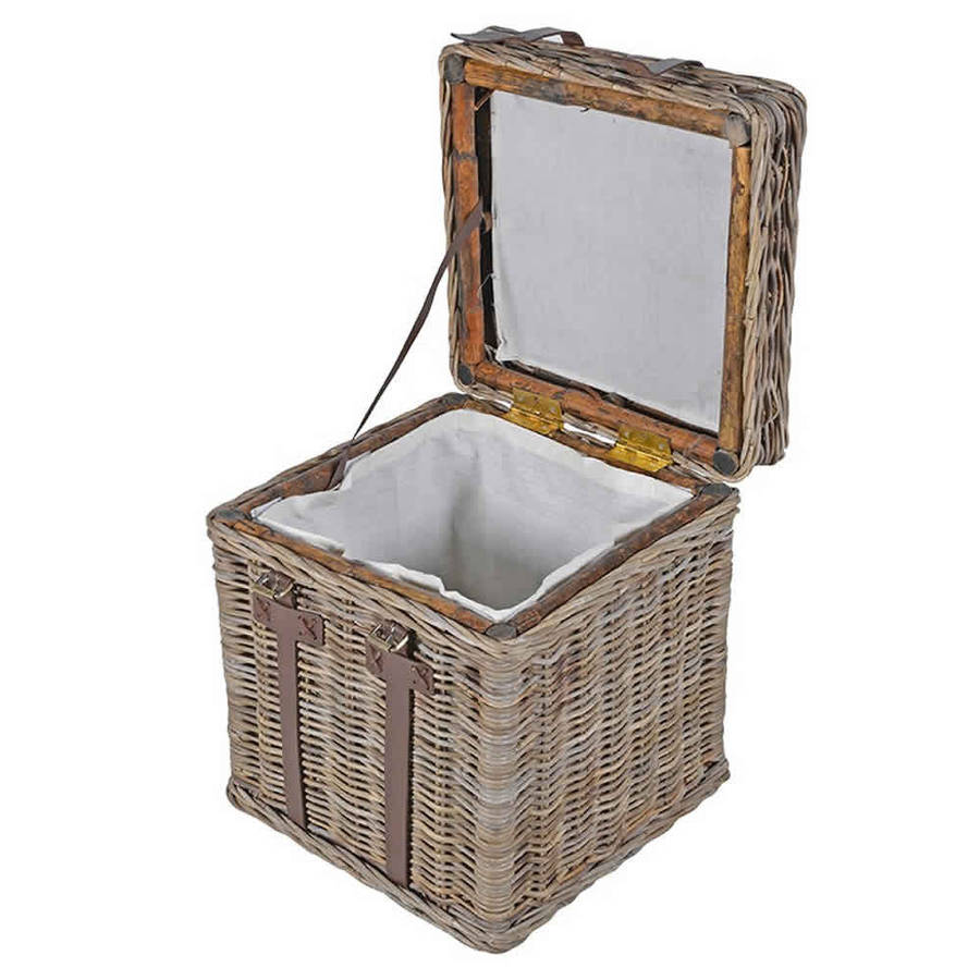new england wicker basket bedside chest side table by ...