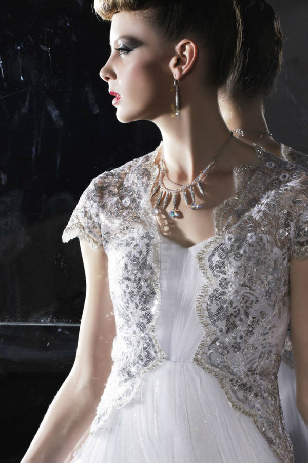 silver bridal lace
