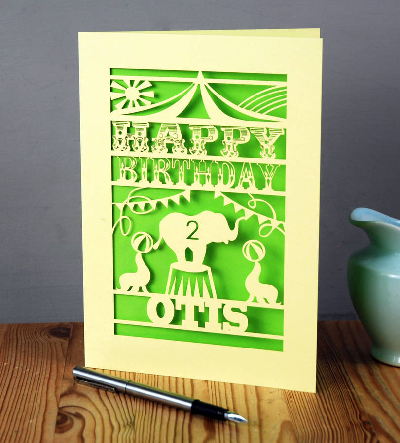 Personalised Papercut Circus Birthday Card By Pogofandango ...