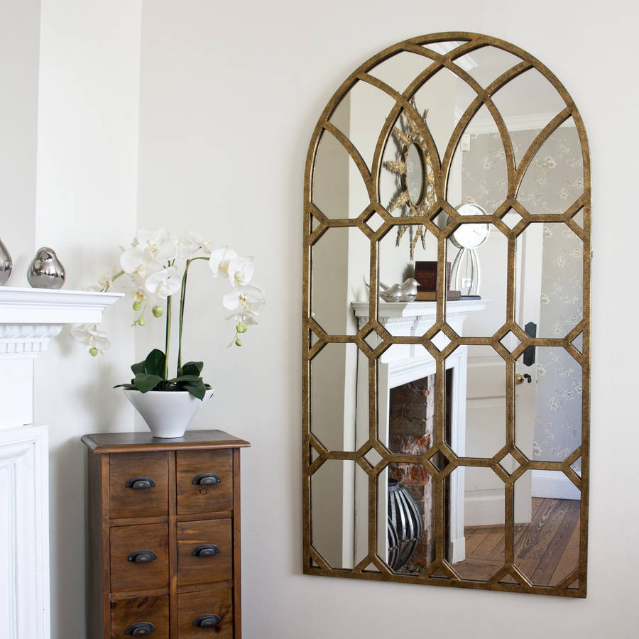 'rustic' gold metal window mirror by decorative mirrors ...
