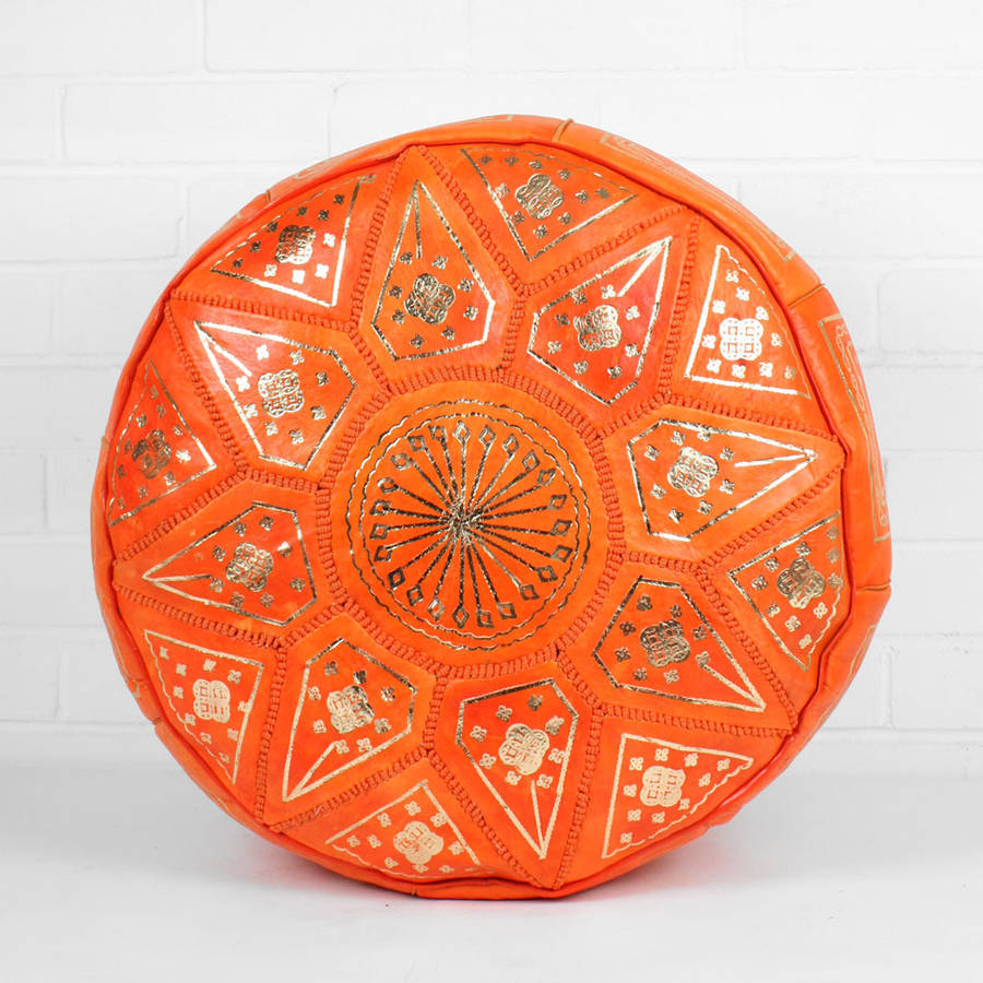 moroccan leather fez pouffe by bohemia