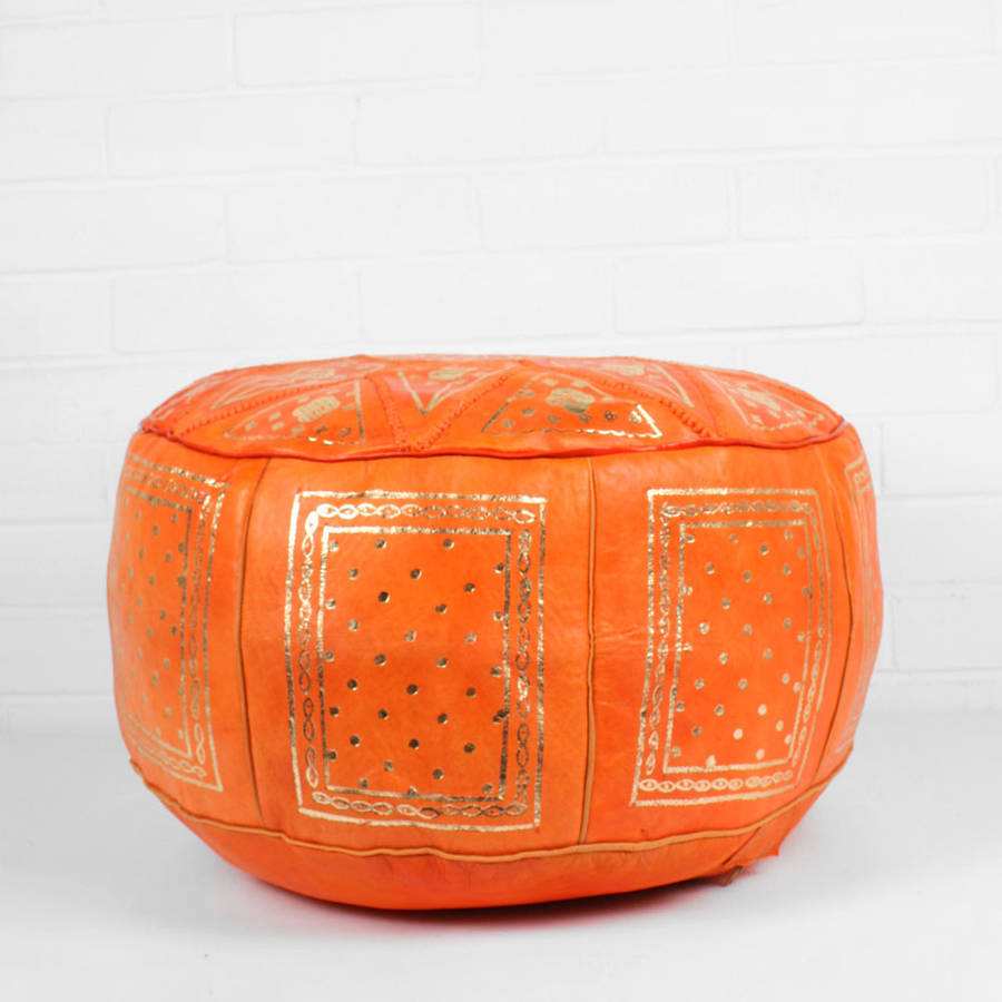 moroccan leather fez pouffe by bohemia