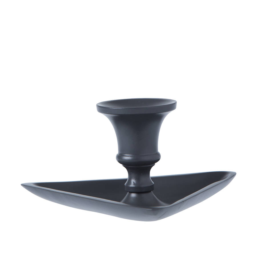 grey metal candle holder by the contemporary home