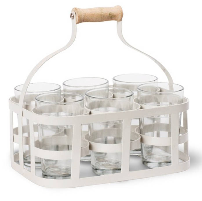 glass carrier with vintage etched glasses by all things brighton