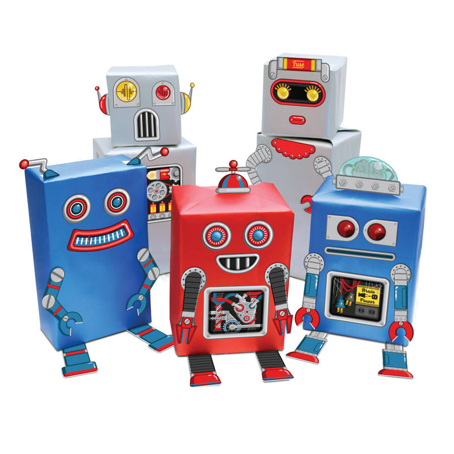 robot gift wrap boxed set by luckies