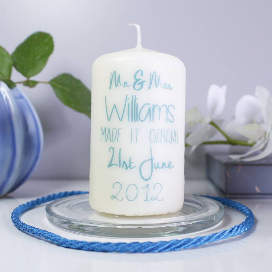 personalised wedding candle by olivia ltd